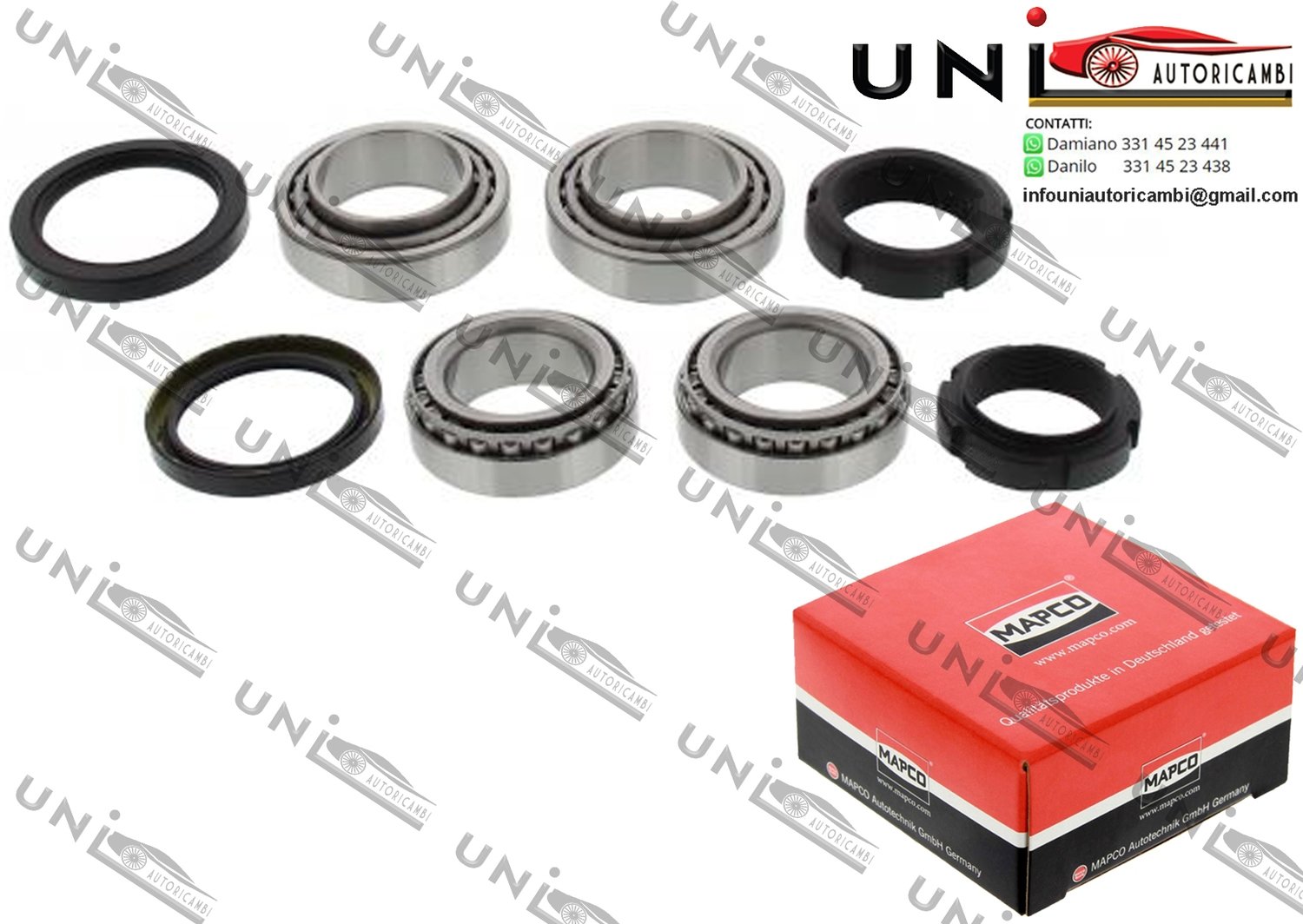 Kit 2 Cuscinetti Ruota Assale Anteriore Bilaterale Sinistro + Destro / Renault Master I Pianale piatto / Telaio da 1980