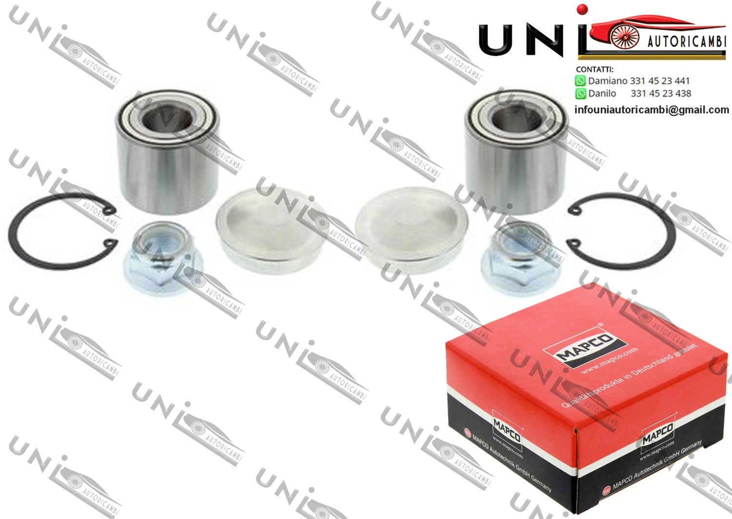 Kit Cuscinetto Ruota Assale Posteriore Bilaterale / Renault Clio Grandtour / III da 2005 / Renault Megane I Cabriolet da 2002 / Renault Modus / Grand Modus da 2004 / Renault Twingo II da 2008