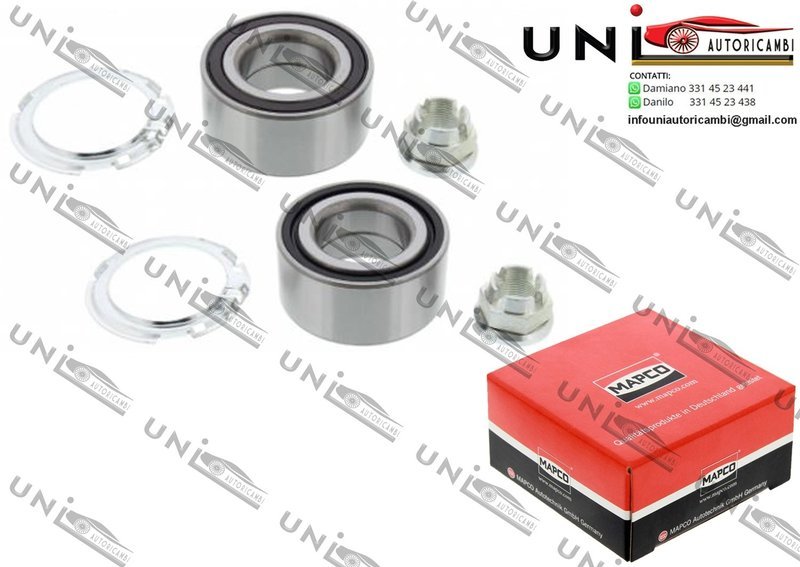 Kit 2 Cuscinetti Ruota Assale Anteriore / Nissan Primastar Autobus  Furgonato da 2001 / Opel Vivaro Combi / Furgonato da 2001 / Renault Traffic II Autobus / Furgonato / Pianale piatto / Telaio da 2001