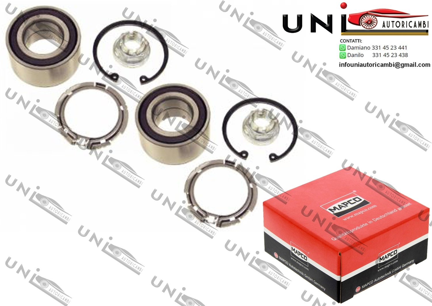 Kit 2 Cuscinetti Ruota Assale Anteriore Bilaterale / Dacia Logan da 2004 / Dacia Logan / Express da 2009 / Dacia Logan MCV / Pick-up da 2007 / Renault Logan I da 2004