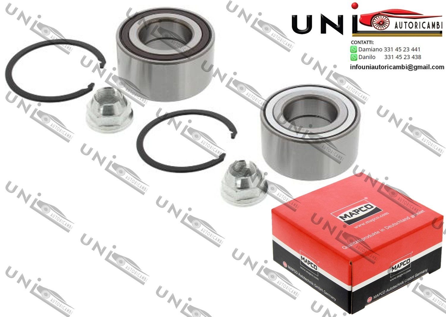 Kit 2 Cuscinetti Ruota Assale Anteriore / Dacia Duster da 2010 / Renault Duster / Fluence da 2010 / Renault Grand Scénic III da 2009 / Renault Megane CC da 2010 / Renault Scénic III da 2009