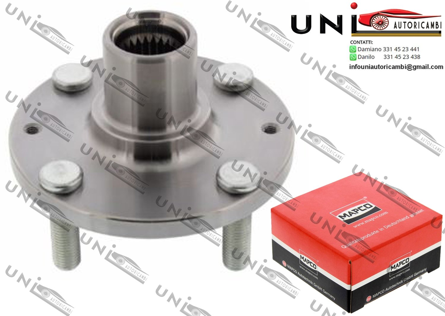 Mozzo Ruota Anteriore Bilaterale / Hyundai Atos / Prime da 1998 / Hyundai Coupe da 1996 / Hyundai Getz da 2002 / Hyundai i10 / i20 da 2007 / Hyundai Lantra II / Wagon da 1995 / Kia Picanto da 2004