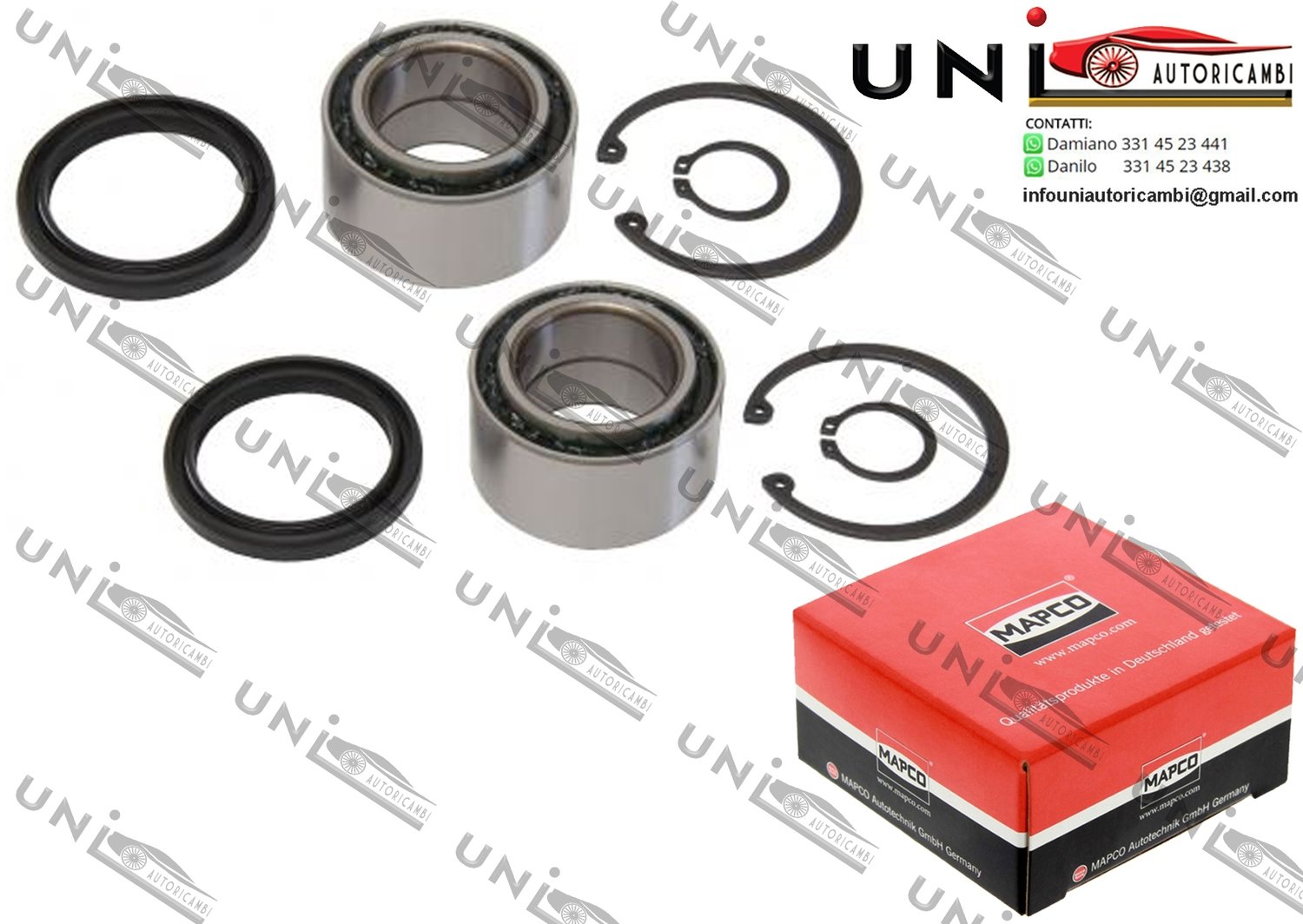 Kit 2 Cuscinetti Ruota Assale Anteriore Bilaterale / Suzuki Jimny da 1998 / Suzuki Samurai da 1988