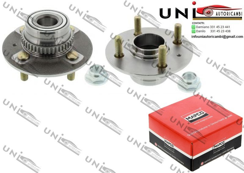 Kit 2 Cuscinetto con Mozzo Ruota Assale Posteriore Bilaterale Sinistro + Destro / Hyundai Atos / Prime da 1997