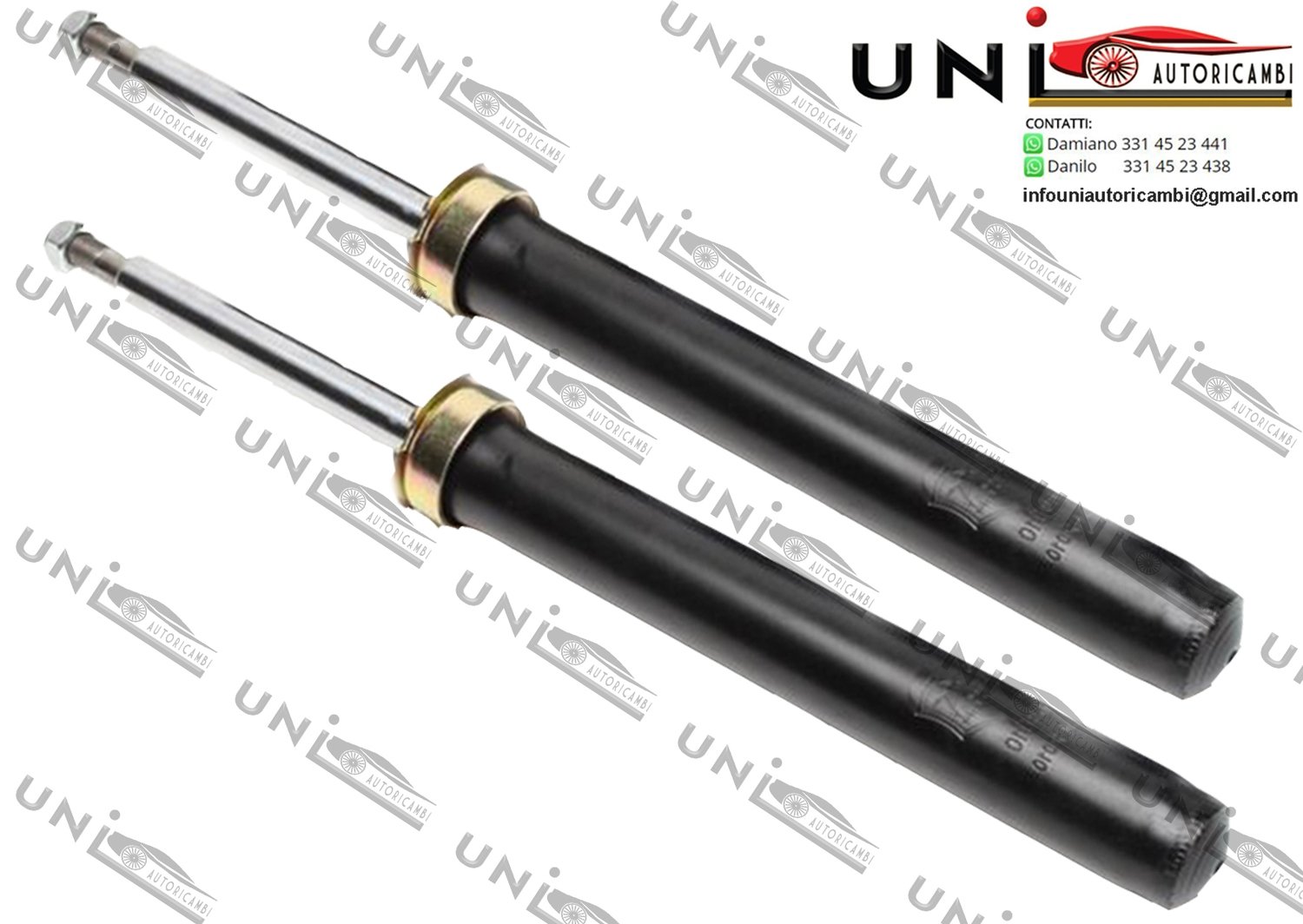 2x Ammortizzatori Anteriori Normali a Gas VW Golf 1 / Jetta 1 Patrone (14, 16, 17, 53, 53B, 155 ) dal 1974