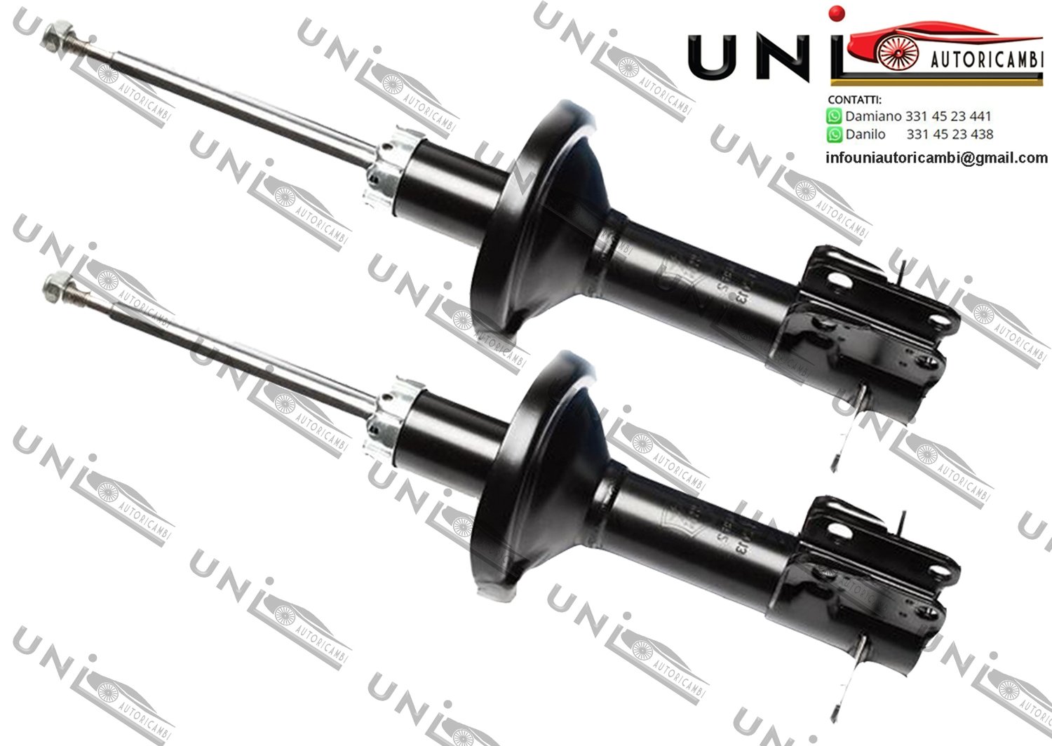 2x Ammortizzatori Anteriori Normali a Gas VW Golf I / Jetta I / Scirocco I+II / Caddy (16, 17, 14) dal 04.1974 - 04.1993