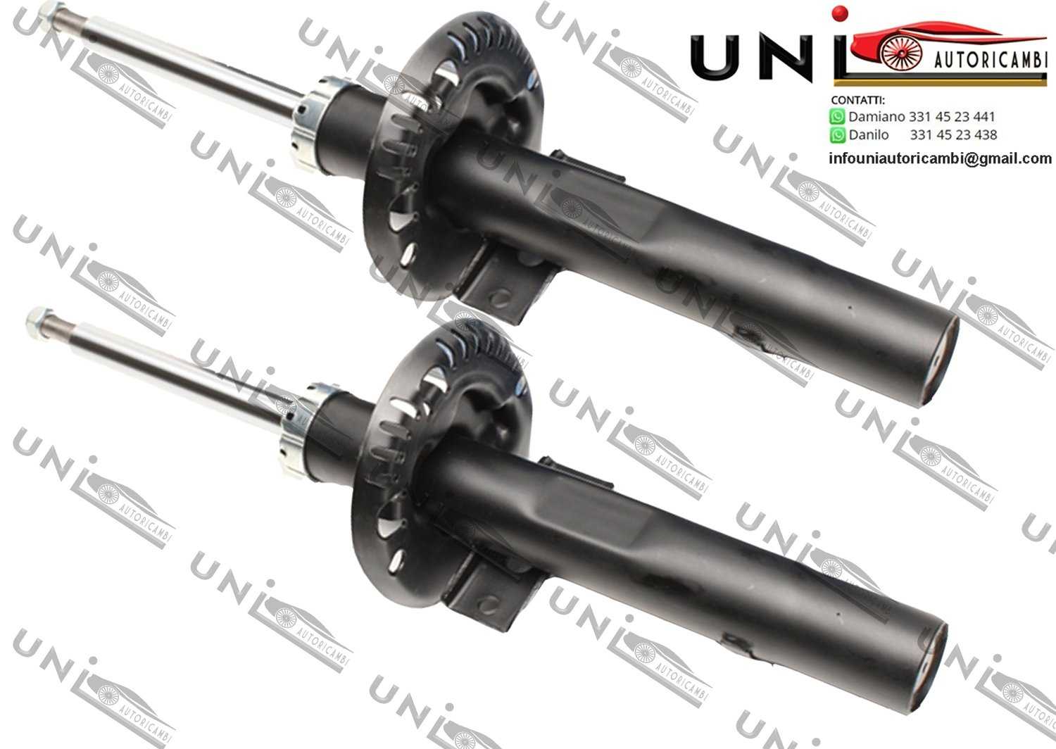 2x Ammortizzatori Anteriori a Gas per Audi A2 /  VW Polo (9N) / Seat Ibiza (6L) / Skoda Fabia da 02. 2000