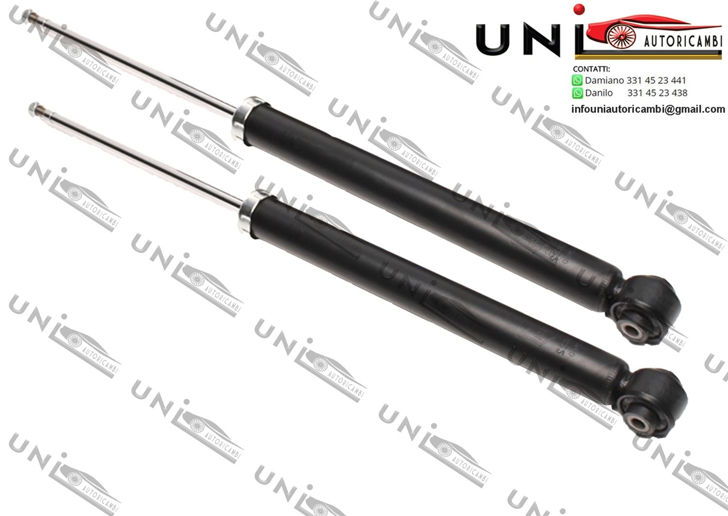 2x Ammortizzatori Posteriori Normali a Gas per Audi A2 /  VW Polo (9N) / Seat Ibiza (6L) / Skoda Fabia da 02. 2000