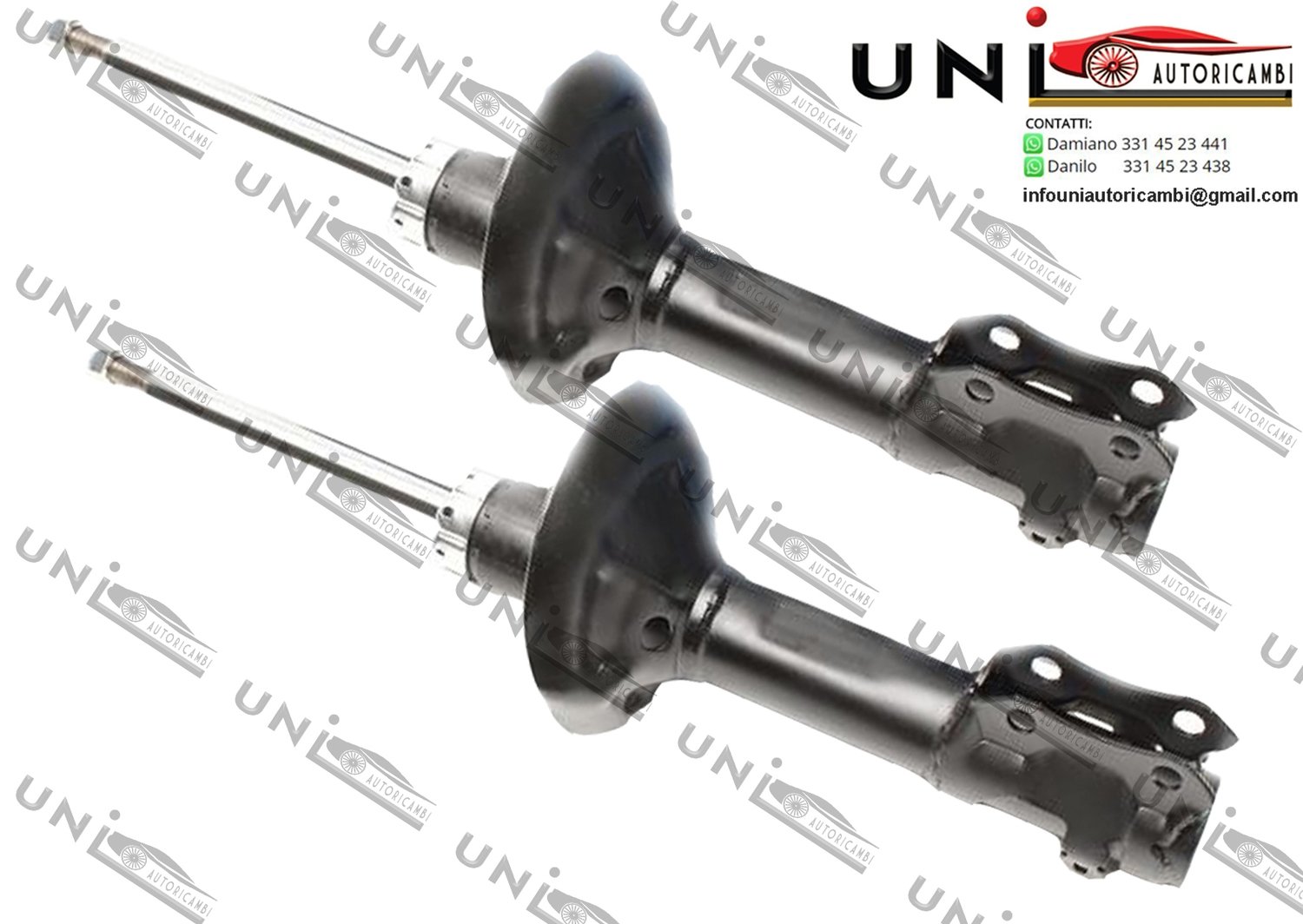 2x Ammortizzatori Anteriori Normali a Gas VW Golf 2/3, Corrado, Polo 6N, Passat 35i, Lupo, Seat Toledo 1L (1HXO, 6N, 19E, 35i, 6K, 6X, 6H, 53i, 1E ,1L) dal 1983