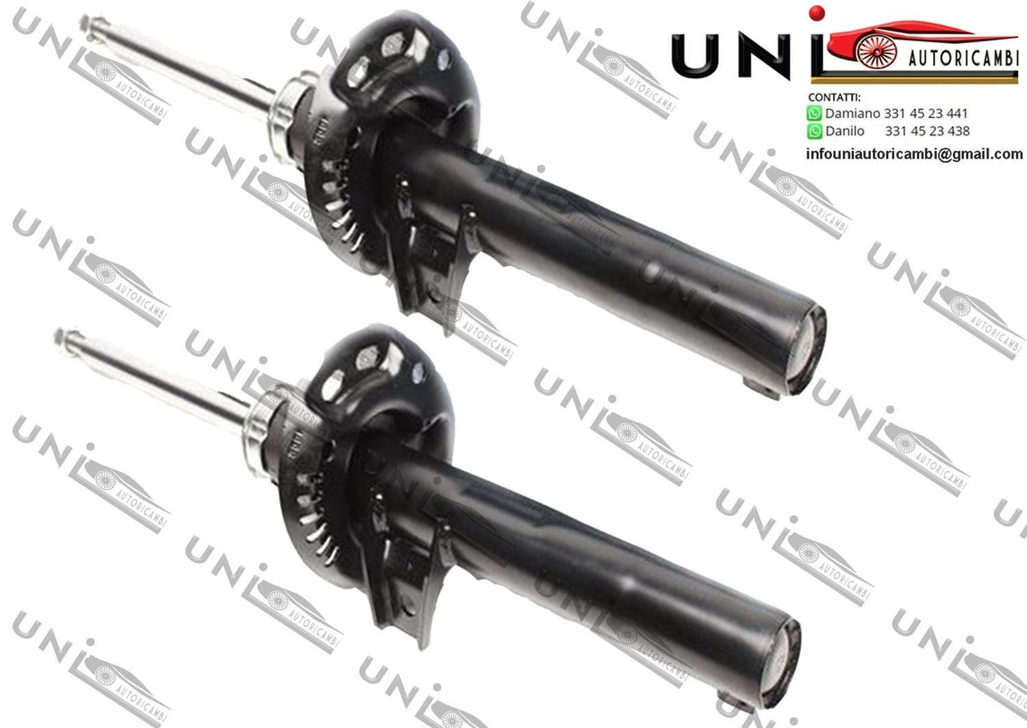 2x Ammortizzatori Anteriori Normali a Gas VW Golf 5,VW EOS, VW Scirocco,VW Jetta, VW Passat, Skoda Octavia,Seat Toledo, Seat Leon, Seat Altea (50mm) (8P, 5P, 1P, 1Z, 2K, 3C, 1F, 1K, 137, 1T, 5M)dal 03