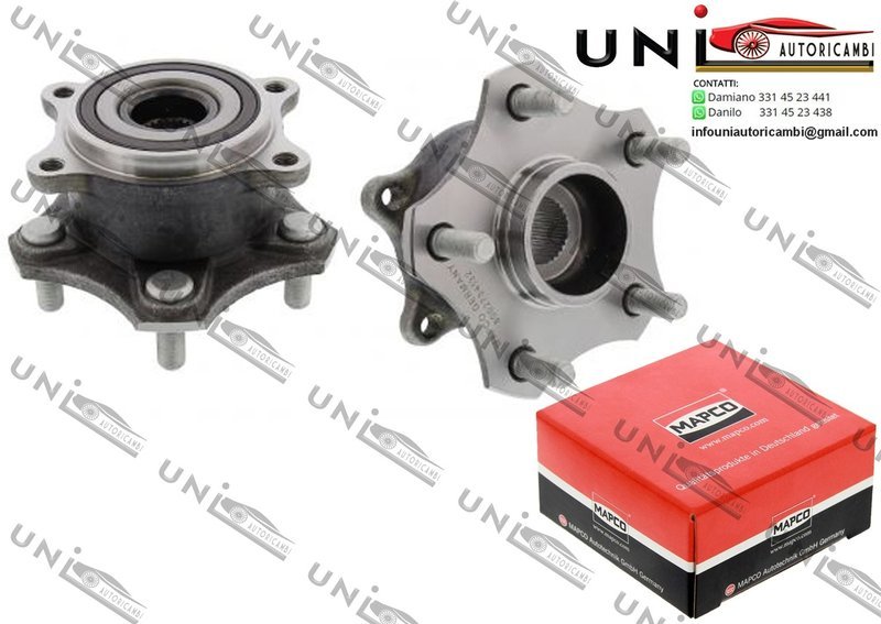 2 Mozzi Ruota con con Cuscinetto Ruota Assale Anteriore / Posteriore Bilaterale Sinistro + Destro per: Suzuki Grand Vitara II da 2005 / Suzuki Kizashi da 2010