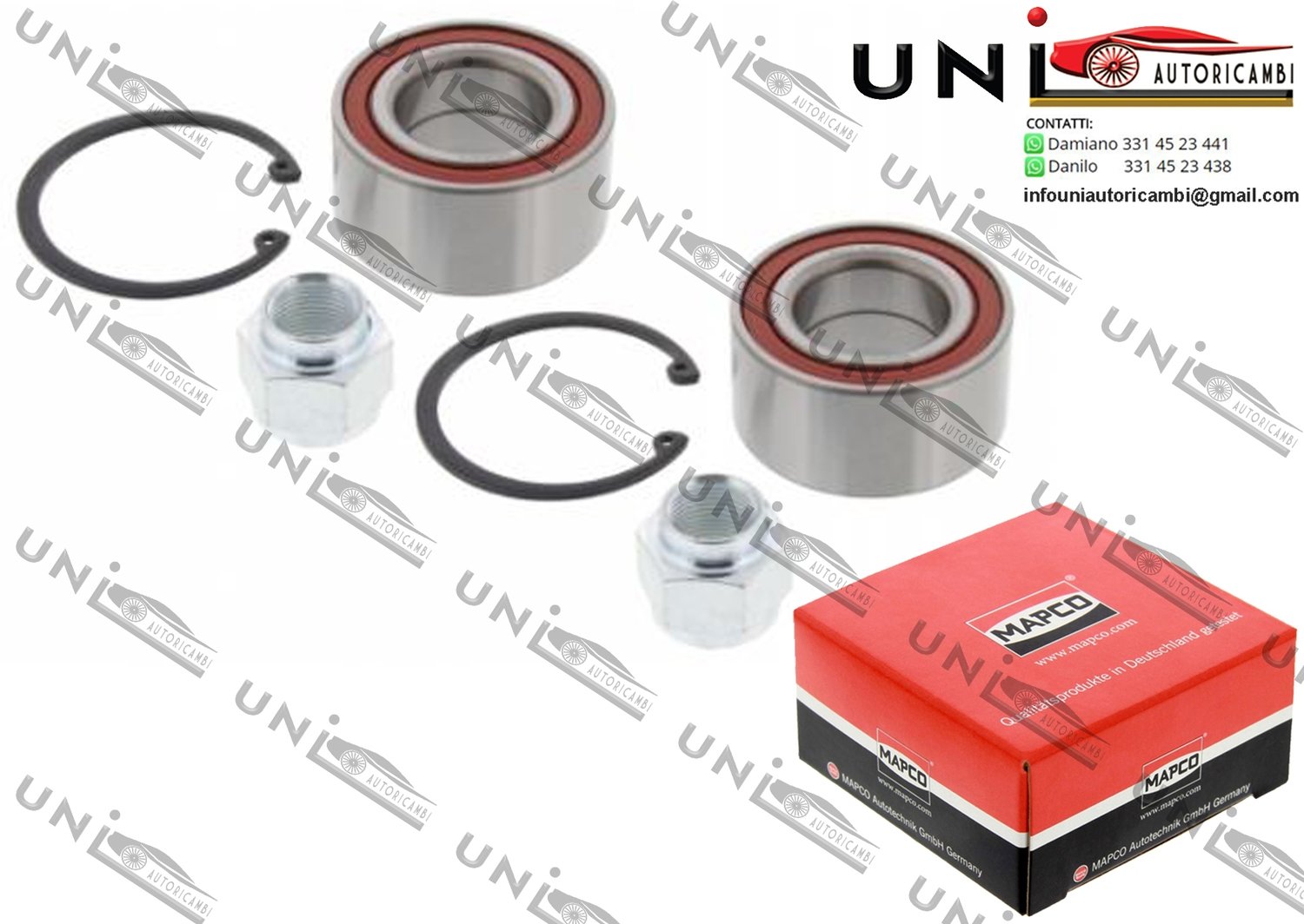 Kit 2 Cuscinetti Ruota Assale Anteriore Bilaterale / Citroën AX da 1986 / Citroën Saxo da 1996 / Peugeot 106 I / II da 1991