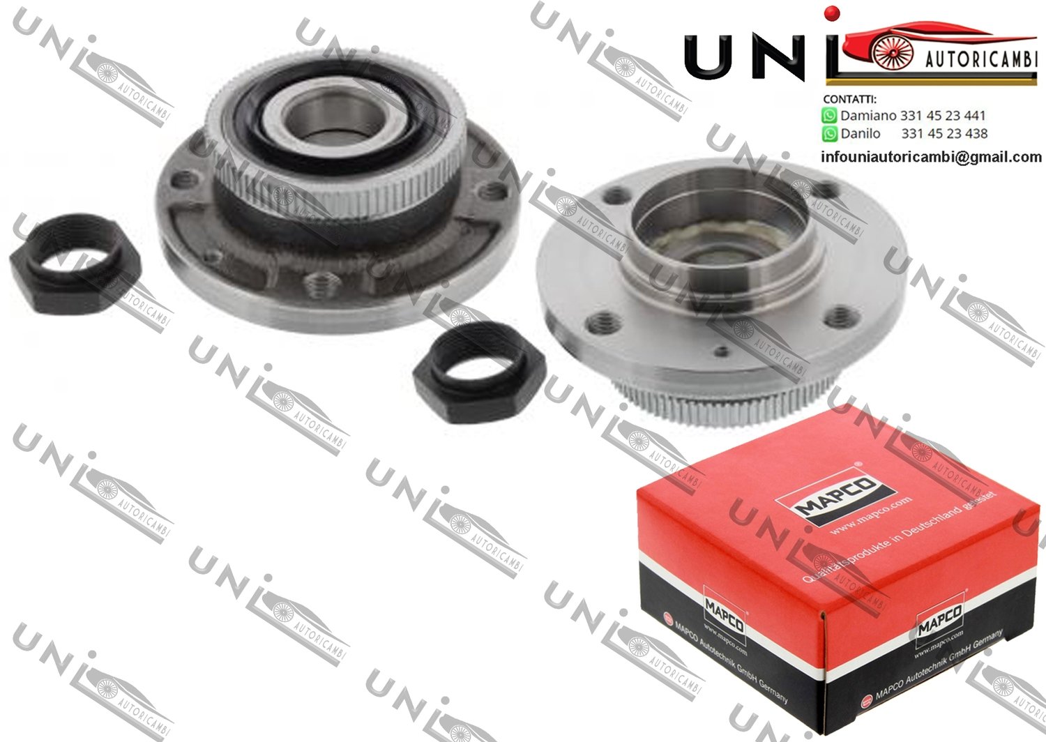 Kit 2 Mozzi Ruota con Cuscinetto Assale Posteriore Bilaterale Citroë​n BX / Break da 1982 / Peugeot 405 I da 1987 / Peugeot 405 I Break da 1988 / Peugeot 405 II da 1992 / Peugeot 405 II Break da 1992