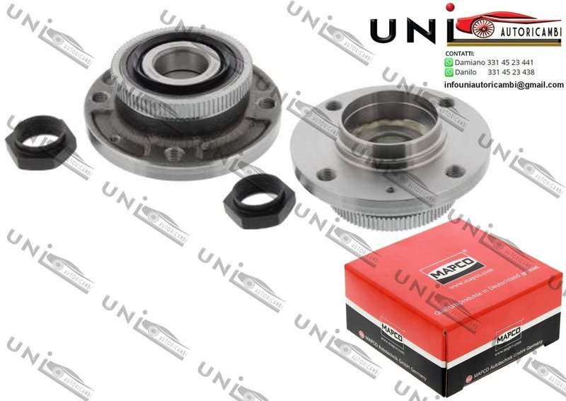 Kit 2 Mozzi Ruota con Cuscinetto Assale Posteriore Bilaterale Citroë​n BX / Break da 1982 / Peugeot 405 I da 1987 / Peugeot 405 I Break da 1988 / Peugeot 405 II da 1992 / Peugeot 405 II Break da 1992