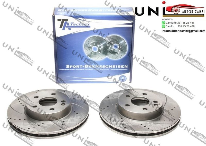 2 Dischi Anteriori FORATI E BAFFATI 300x28 mm per: - MERCEDES-BENZ VIANO W639 dal 2003-  - MERCEDES-BENZ VITO / MIXTO Furgonato (W639) dal 2003-  - MERCEDES-BENZ VITO Autobus (W639) dal 2003-