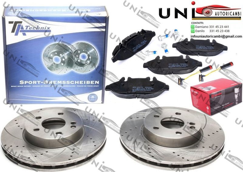 2 DISCHI FORATI E BAFFATI 300X28 + Kit pastiglie freno, Freno a disco Anteriori per: MERCEDES VIANO, VITO 2.1/3.7 09.03-