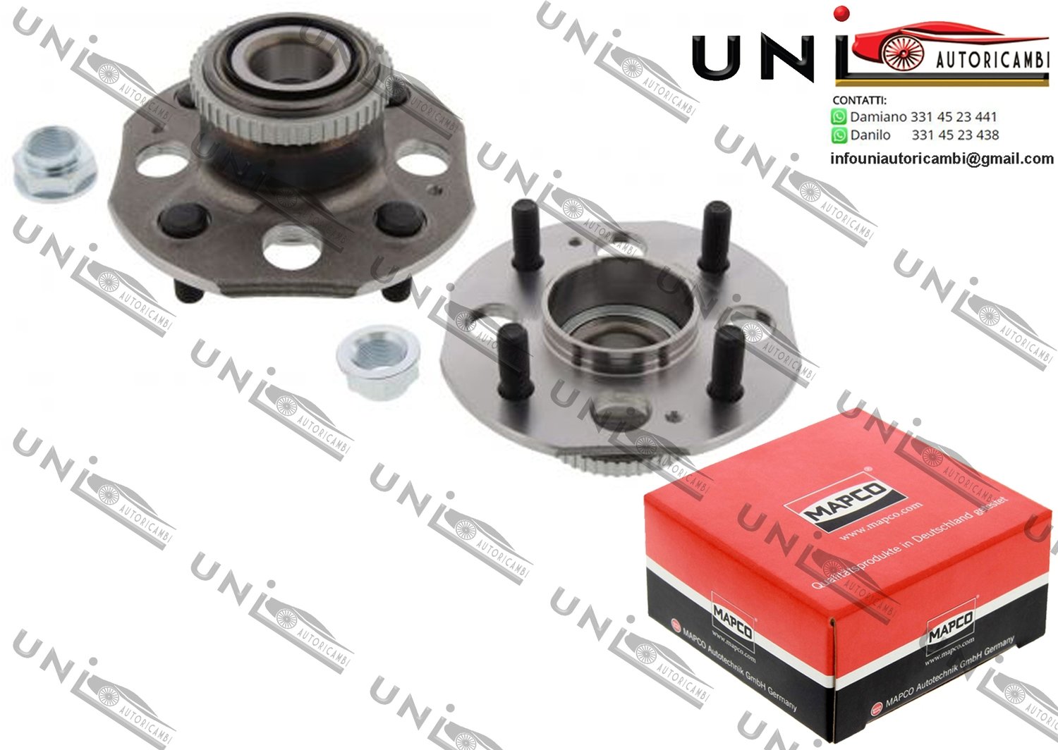 2 Mozzi Ruota Posteriori con Cuscinetto Sinistro + Destro / Honda Accord V / Coupé da 1993 / Rover 600 da 1993