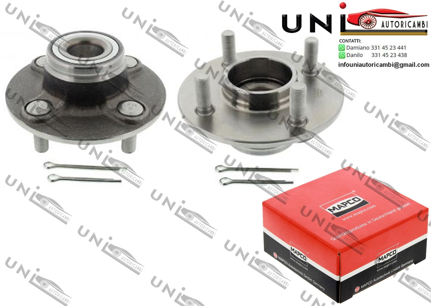 2 Mozzi Ruota Posteriori Bilaterali SINISTRO SX + DESTRO DX con CUscinetti  / Nissan Micra I / II da 1982