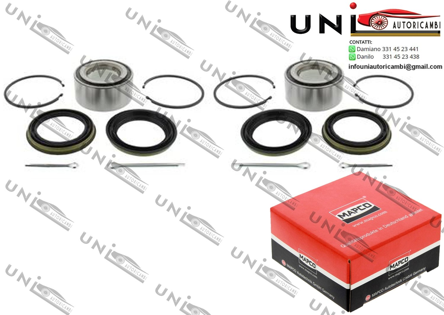 Kit 2 CuscinettoIRuota Assale Anteriore / Posteriore Bilaterale / Nissan Prairie Pro da 1988 / Nissan Primera / Hatchback / Traveller da 1990 / Nissan Vanette Autobus / Furgonato da 1986