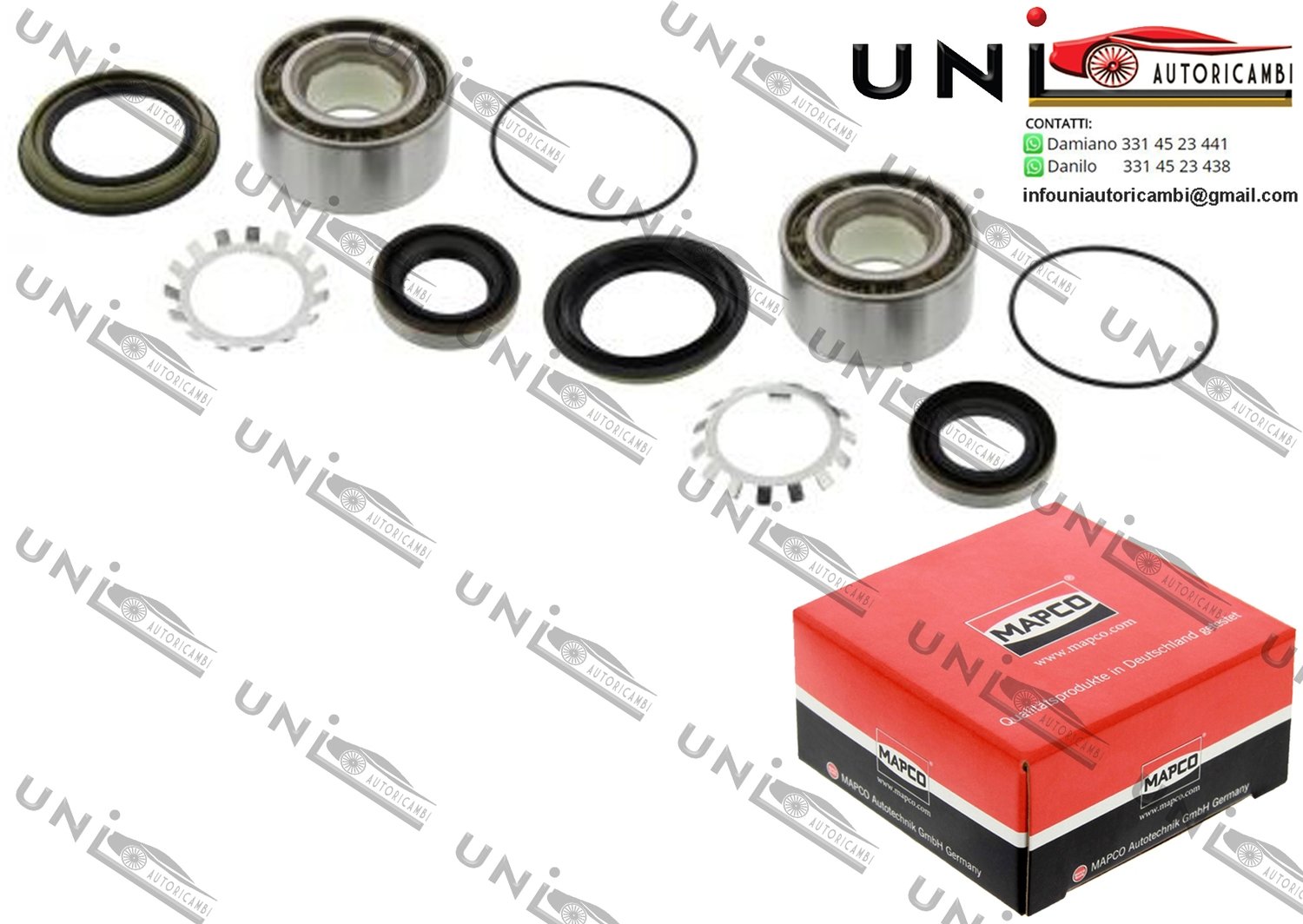 Kit Cuscinetto Ruota Assale / Ford Maverick da 1993 / Nissan Pathfinder II da 1997 / Nissan Serena da 1993 / Nissan Terrano II da 1993 / Nissan Vanette Cargo Autobus / Furgonato da 1994