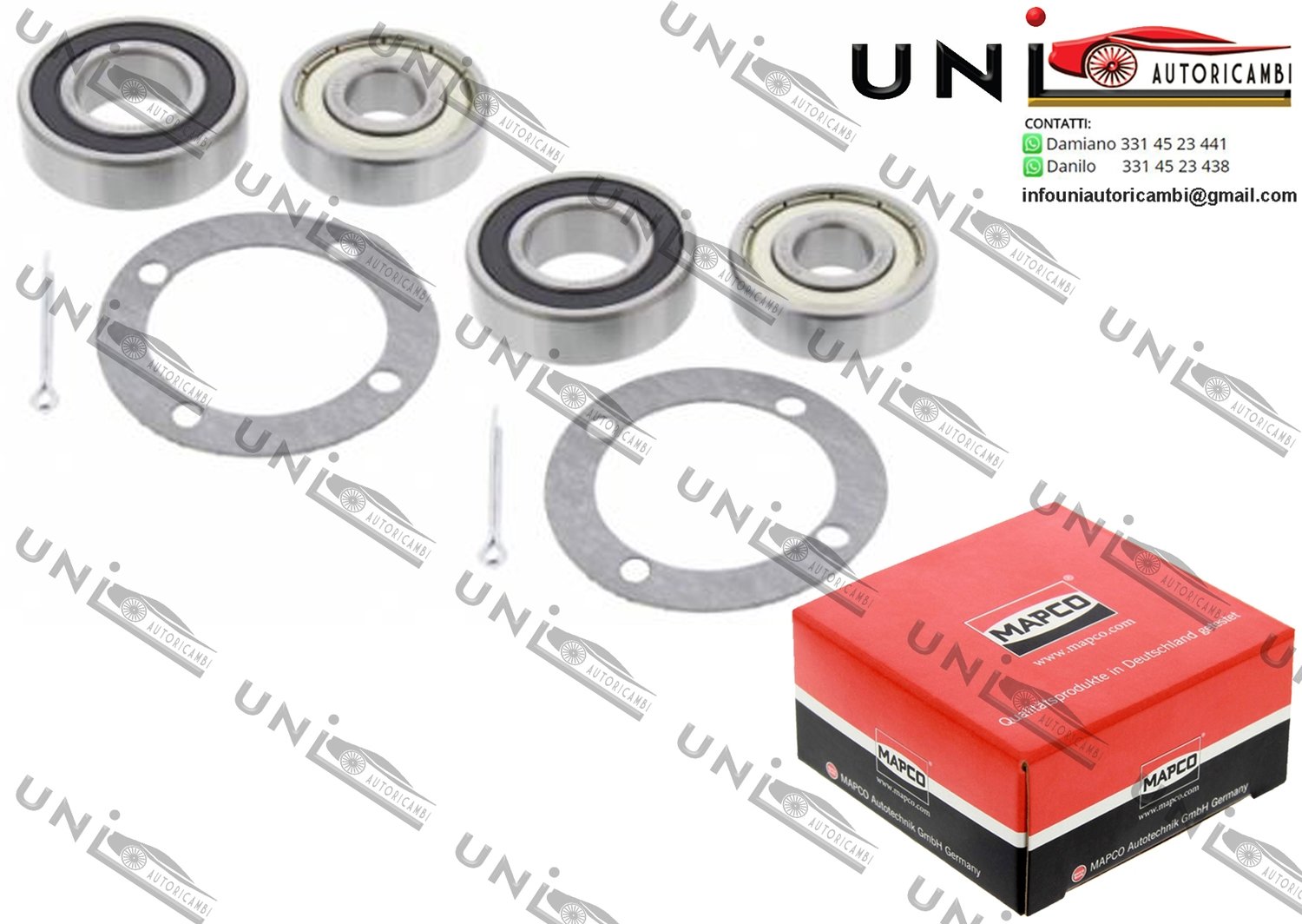 Kit 2 Cuscinetti Ruota Assale Posteriore / Daihatsu Charade II  / III / III Tre volumi da 1983 / Daihatsu Charade IV / Tre volumi da 1993