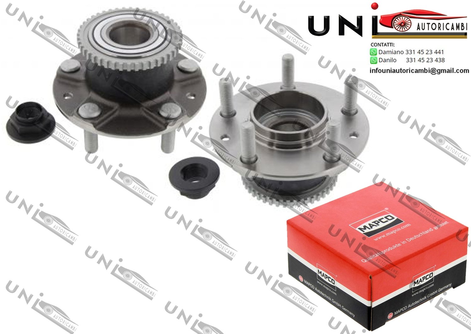 2 Mozzi Ruota con Cuscinetto  Assale Posteriore Bilaterale Sinistro + Destro  / Mazda 626 V / Hatchback da 1997