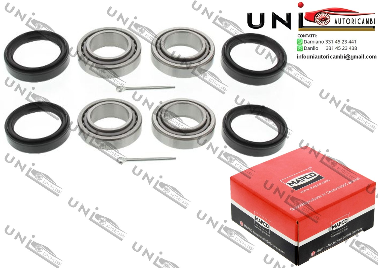 Kit 2 Cuscinetti Ruota Assale Anteriore Bilaterale SINISTRO + DESTRO / Hyundai Accent I / Tre volumi da 1994 / Hyundai Atos / Prime da 1998 / Hyundai Lantra I da 1990 / Mitsubishi Space Wagon da 1984
