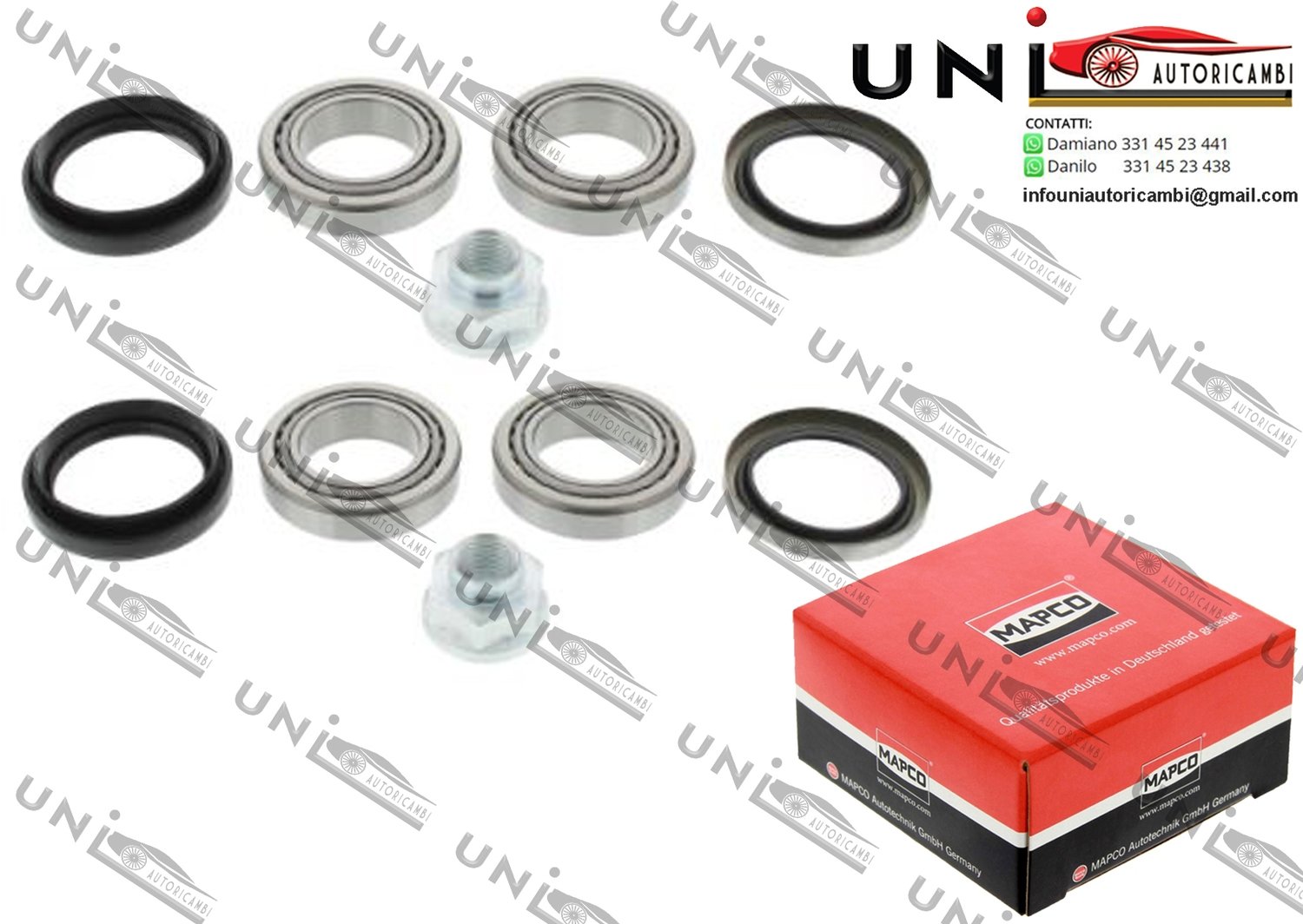 Kit Cuscinetto Ruota Assale Anteriore Bilaterale / Chevrolet Matiz da 2005 / Chevrolet Spark da 2000 / Daewoo Matiz da 1998