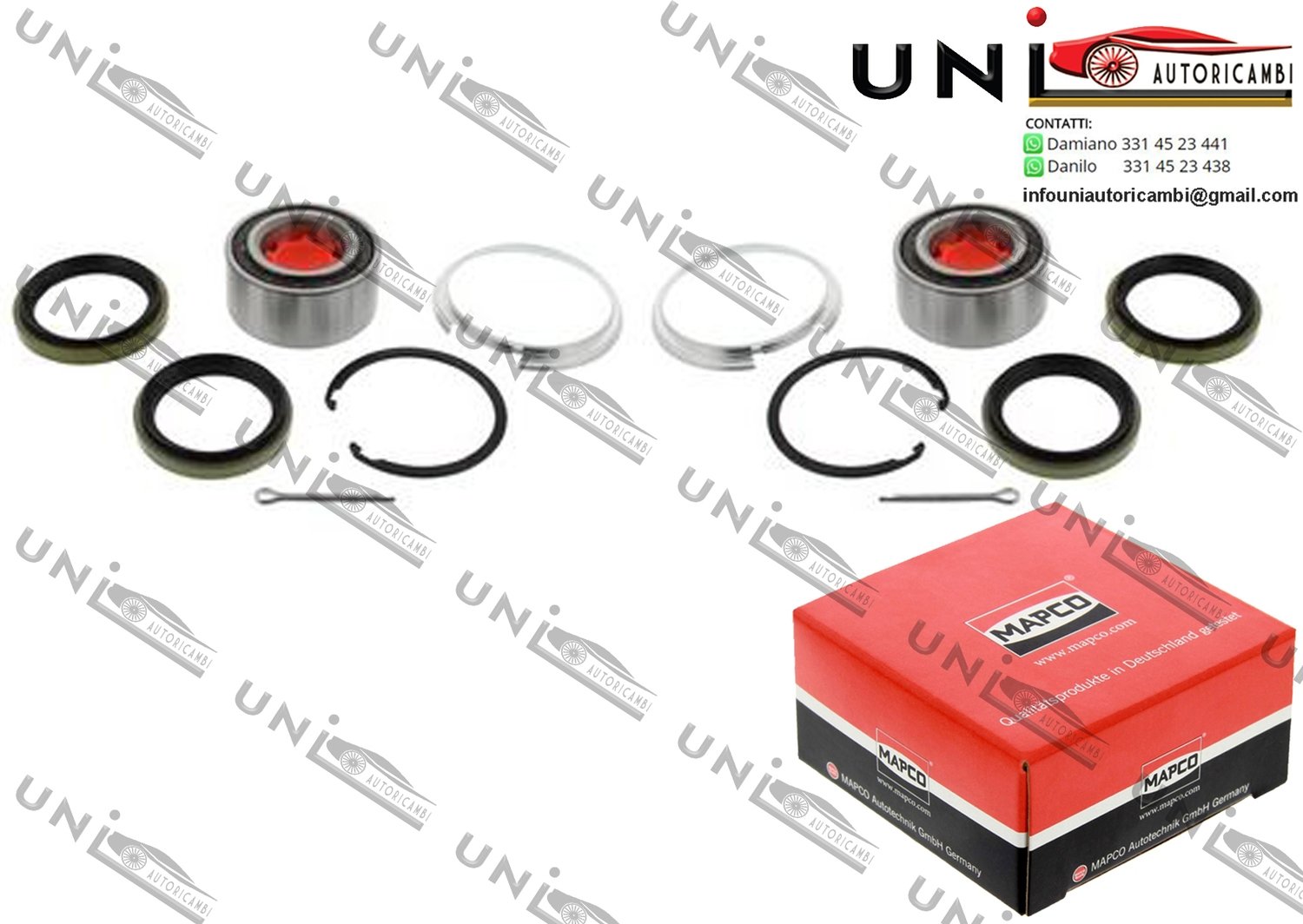 Kit 2 Cuscinetti Ruota Anteriori / Posteriori Bilaterali Toyota Camry / Liftback / Station Wagon / Tre volumi da 1983 / Toyota Carina E / Sportswagon / Tre volumi da 1992 / Toyota MR 2 I da1984