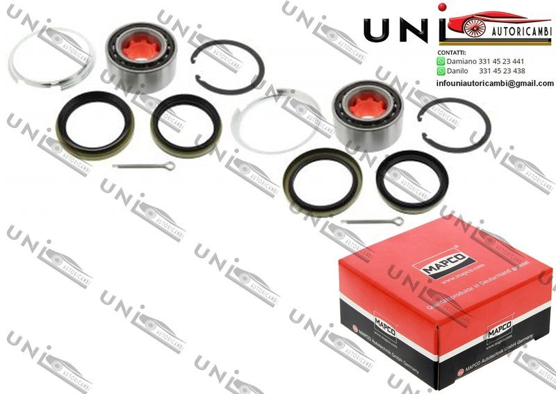 Kit 2 Cuscinetti Ruota Assale Anteriore Bilaterale / Toyota Corolla / Compact / FX Compact / Liftback / Station Wagon / Wagon da 1987 / Toyota Paseo Cabriolet / Coupé da 1995