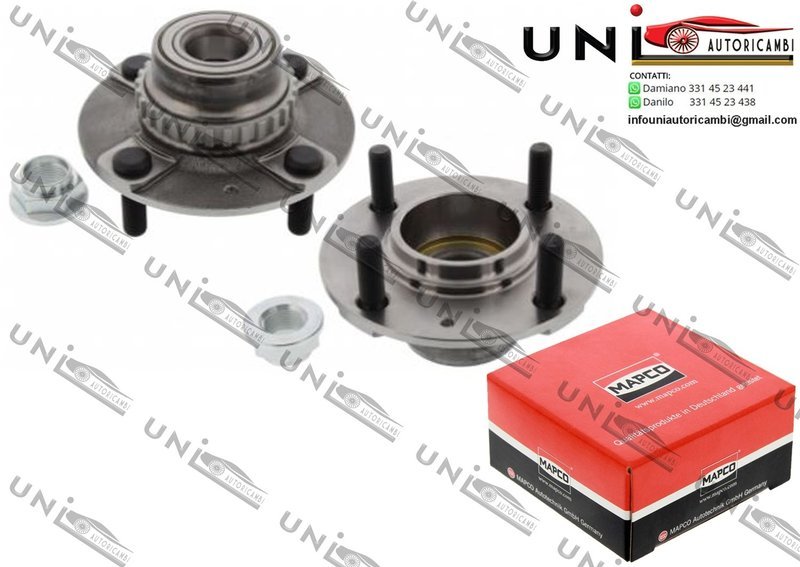 2 Mozzi Ruota Posteriori con Cuscinetto Bilaterale Sinistro + Destro / Hyundai Accent I / Tre volumi da 1994