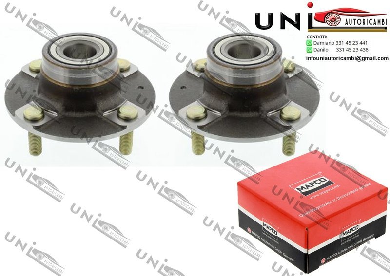 2 Mozzi Ruota con Cuscinetto Posteriore Bilaterale Sinistro + Destro / Hyundai Accent I / Tre volumi da 1994 / Hyundai Coupe da 1996 / Hyundai Lantra I / II / II Wagon da 1990