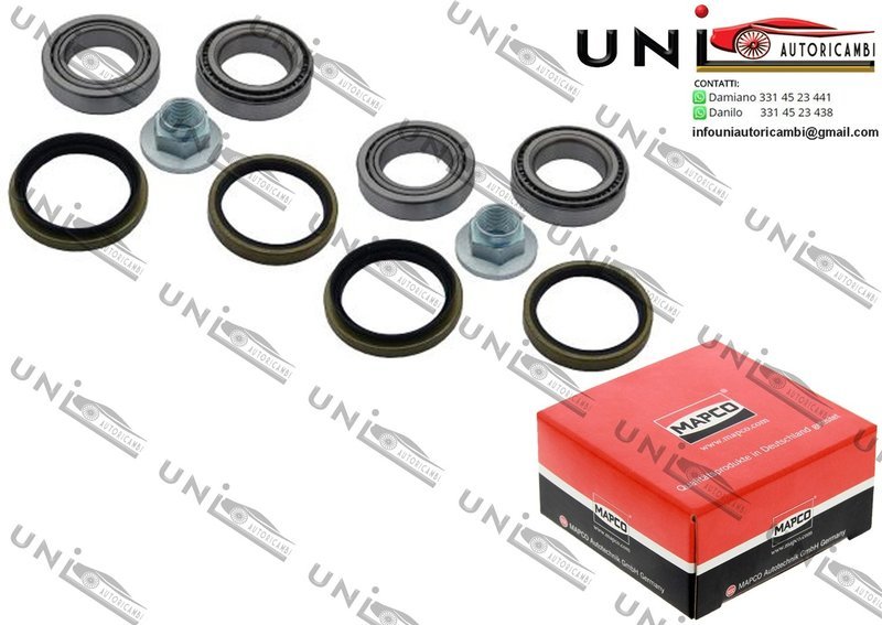 Kit 2 Cuscinetti Ruota Assale Anteriore Sinistro + Destro / Kia Avella / 2 volumi / Coda spiovente da 1995 / Kia Pride / Station wagon da 1990 / Mazda 121 II / III da 1990 / Mazda Demio da 1998