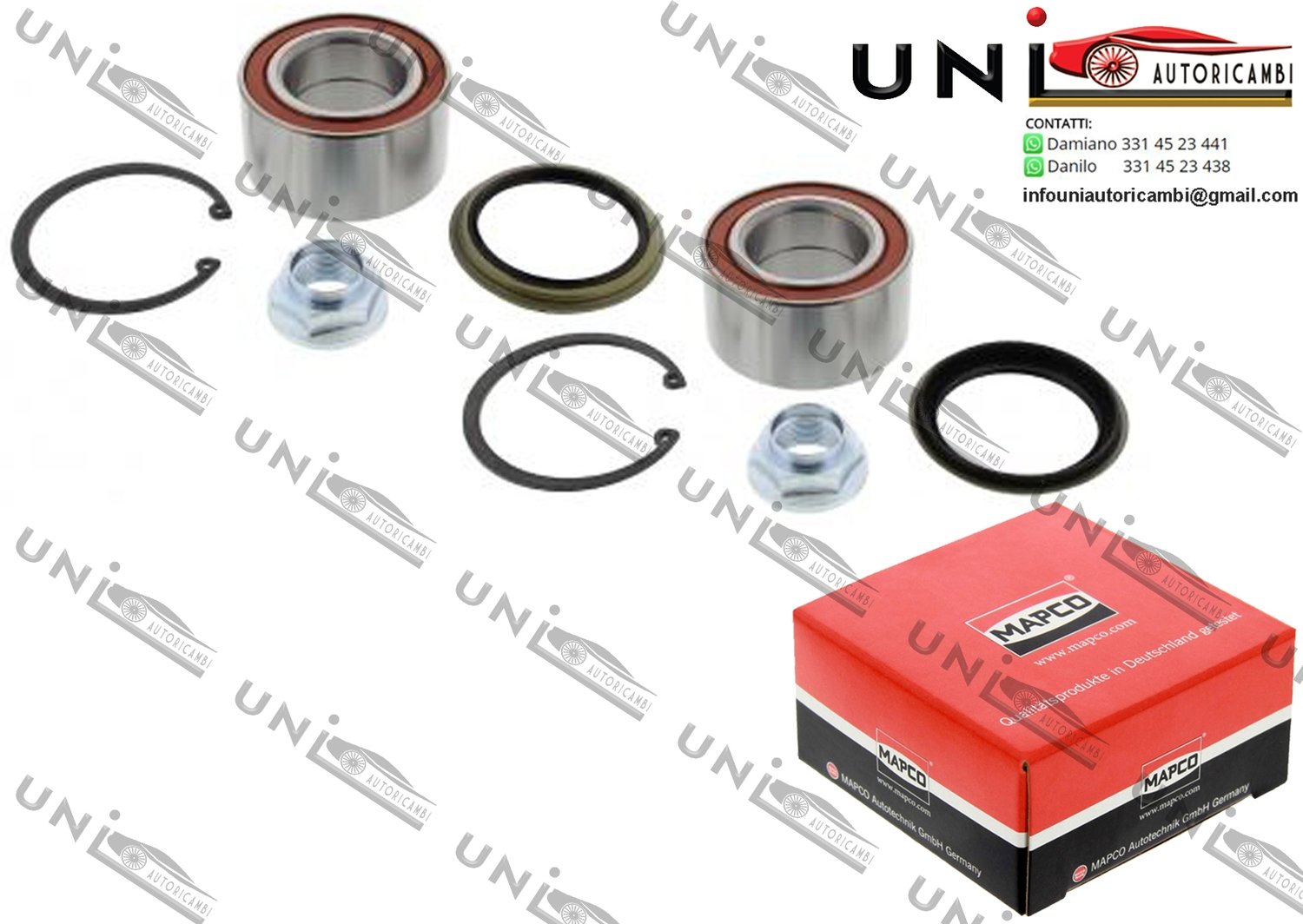 Kit Cuscinetto Ruota Assale Anteriore / Posteriore Bilaterale / Hyundai Santa Fé I da 2001 / Hyundai Tucson da 2004 / Kia Carnival I / II da 1999 / Kia Sorento I da 2002 / Kia Sportage da 2004