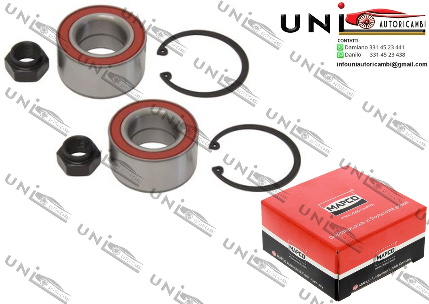 Kit Cuscinetto Ruota Assale Anteriore Bilaterale / Ford Courier Furgonato da 1991 / Ford Fiesta Furgonato da 1989 / Ford Fiesta III / IV da 1989 / Ford Ka da 1996 / Ford Orion III da 1990