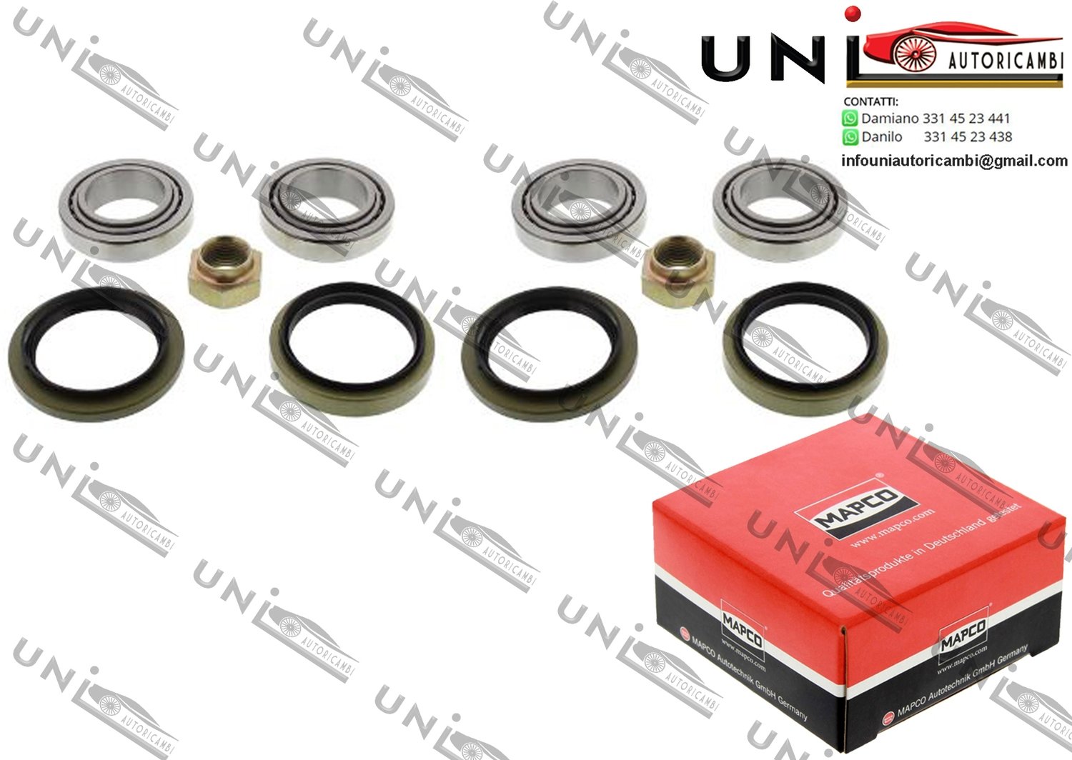 Kit Cuscinetto Ruota Assale Anteriore Bilaterale / Ford Fiesta Furgonato / I / II da 1976 / Ford Orion I / II da 1983