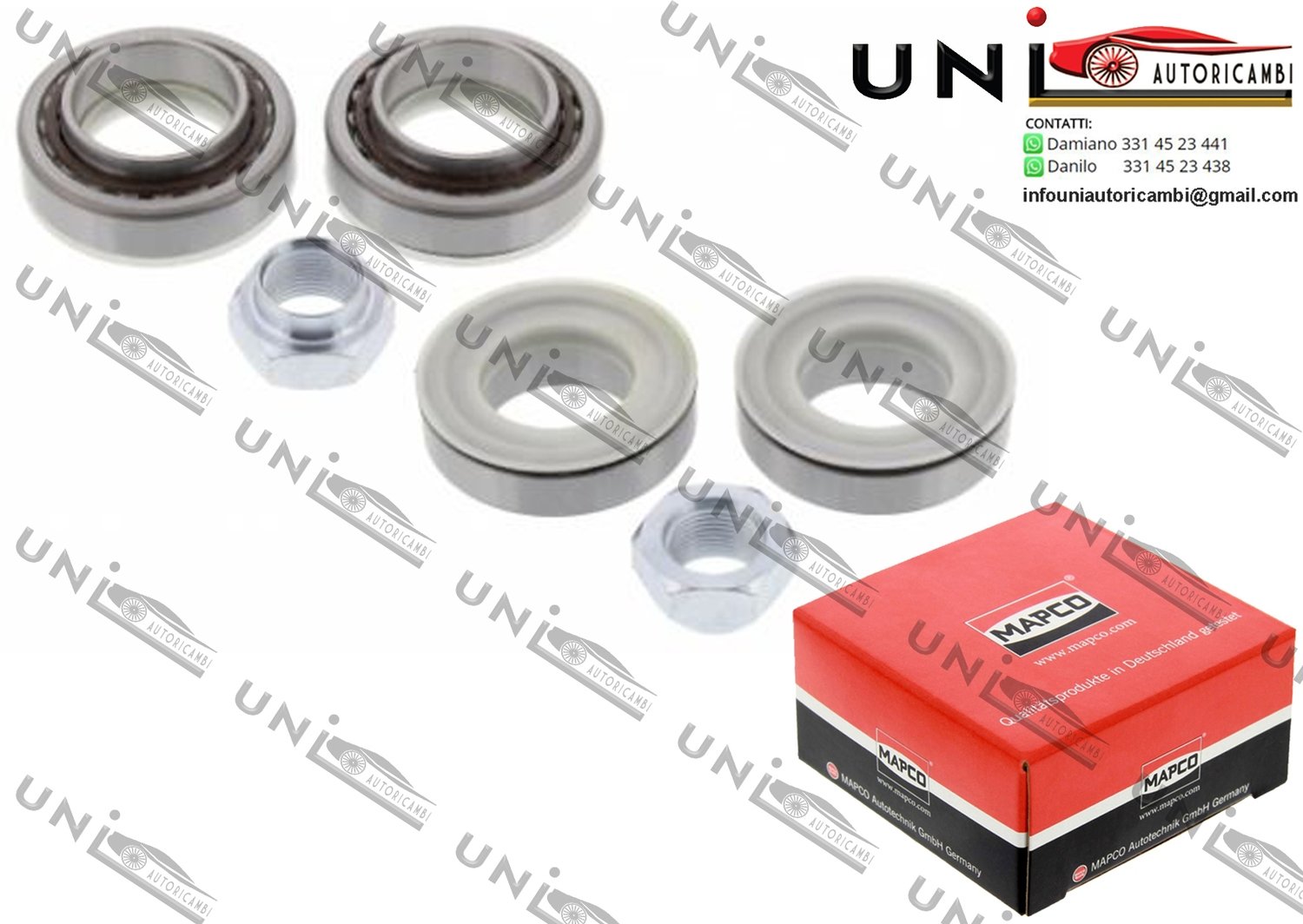 Kit Cuscinetto Ruota Assale Anteriore / Posteriore Bilaterale / Ford Courier Furgonato da 1991 / Ford Fiesta Furgonato / III da 1989 / Ford Orion III da 1990