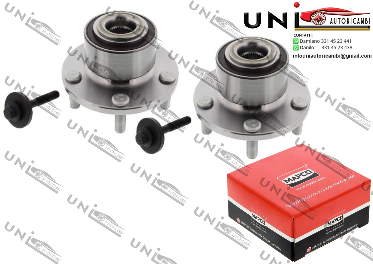 2 Mozzi Ruota Cuscinetto Assale Anteriore Bilaterale Sinistro o Destro / Ford C-Max da 2007 / Ford Focus C-Max da 2003 / Ford Focus II / Cabriolet / Station wagon / Tre volumi da 2004