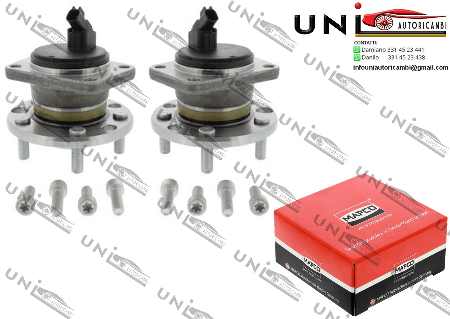 2 Mozzi Ruota Posteriori con Cuscinetto Bilaterale / Ford Mondeo  III / Station wagon / Tre volumi da 2000 / Jaguar X-Type / Estate da 2002