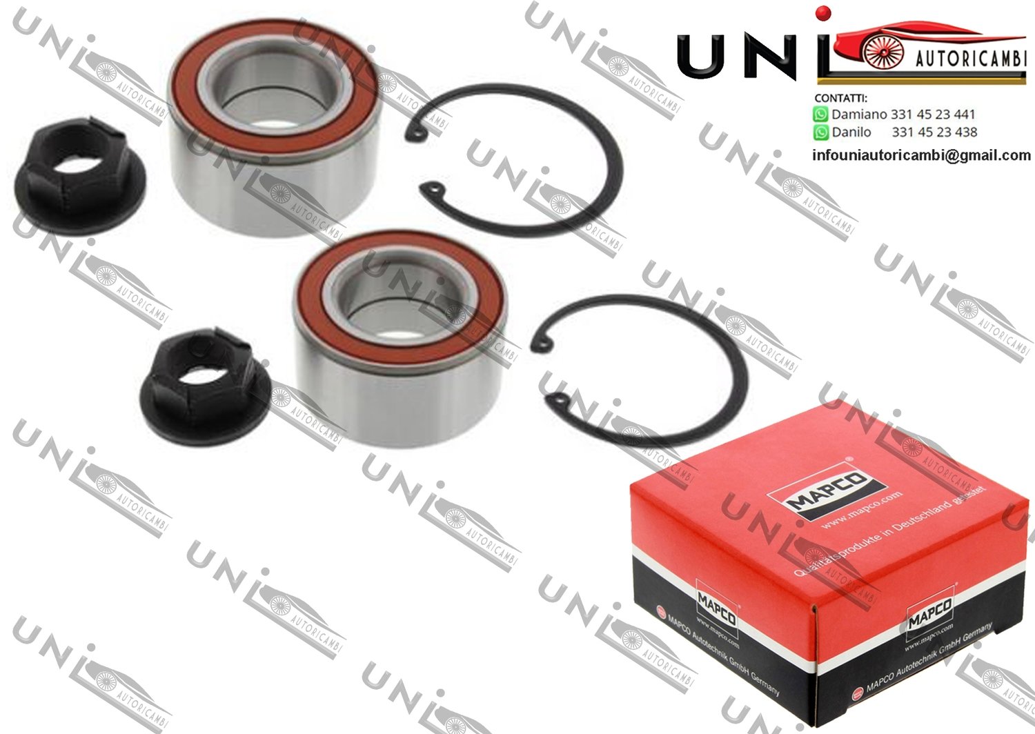 Kit Cuscinetto Ruota Assale Anteriore Bilaterale / Ford Fiesta V da 2001 / Ford Focus / Station wagon / Tre volumi da 1998 / Ford Fusion da 2002 / Mazda 121 III da 1996 / Mazda 2 da 2003