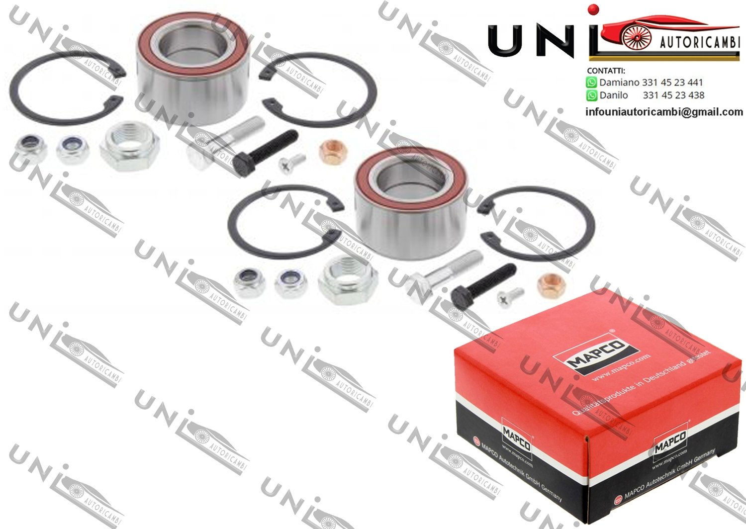 Kit Cuscinetto Ruota Assale / Audi 80 da 1972 / Audi 90 da 1984 / Audi Coupe da 1980 / VW Golf II / III Variant da 1986 / VW Jetta II da 1987 / VW Santana da 1981