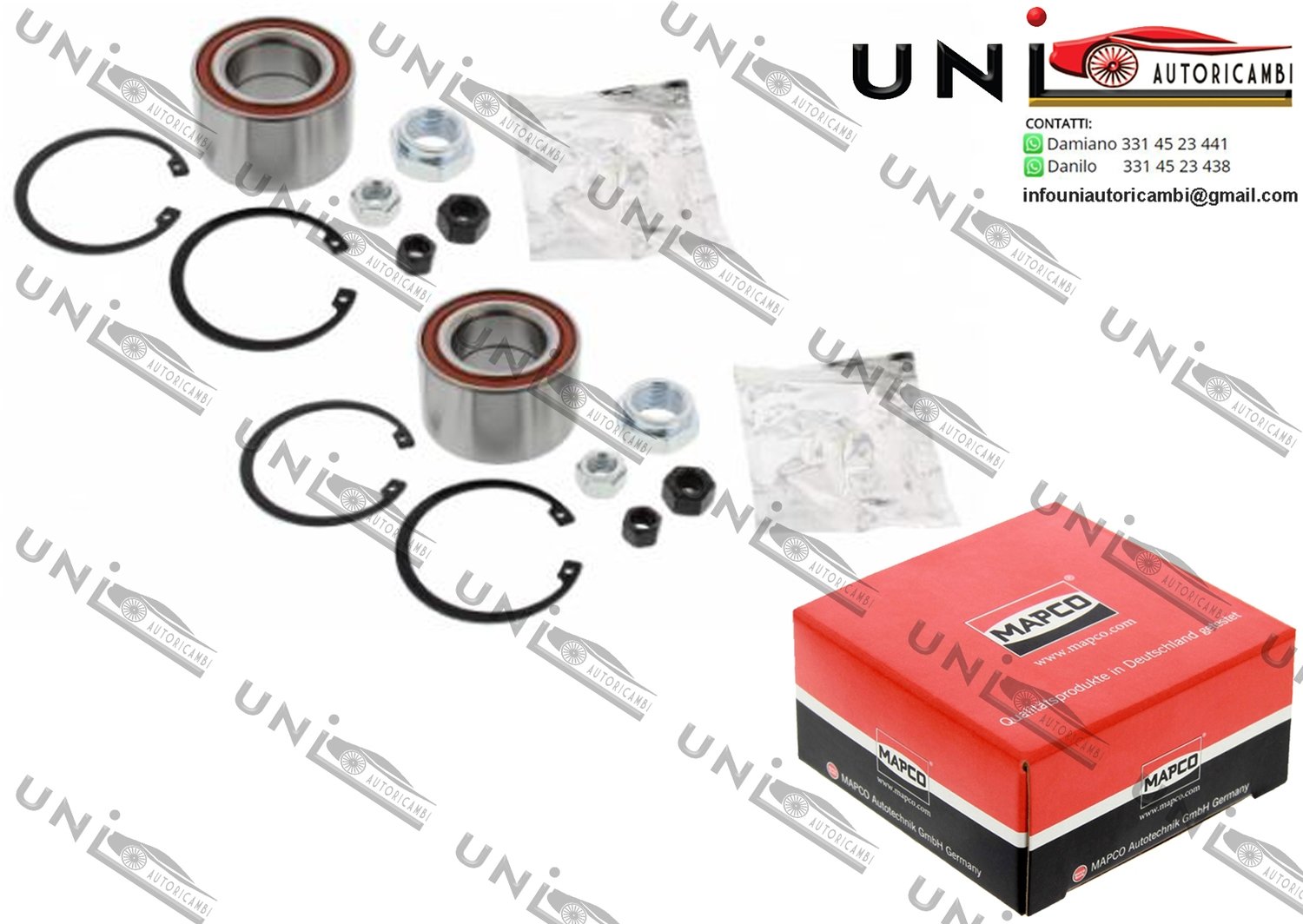 Kit Cuscinetto Ruota Assale / Audi 50 da 1974 / VW Derby da 1977 / VW Polo / Classic / Coupé / Furgonato da 1975