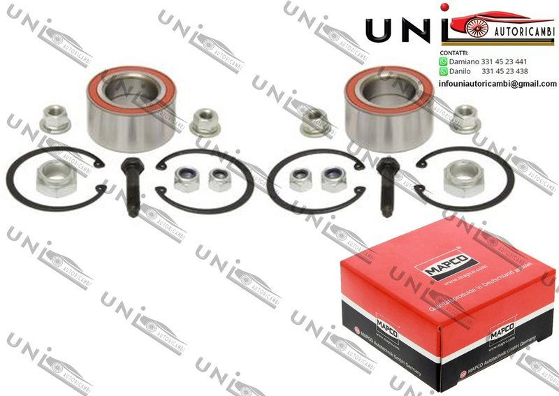 Kit 2 Cuscinetti Ruota Anteriori / Posteriore Bilaterale / Seat Cordoba / Vario da 1993 / Seat Ibiza I / II / III da 1993 / Seat Inca da 1995 / Seat Toledo I da 1991 / VW Corrado da 1988