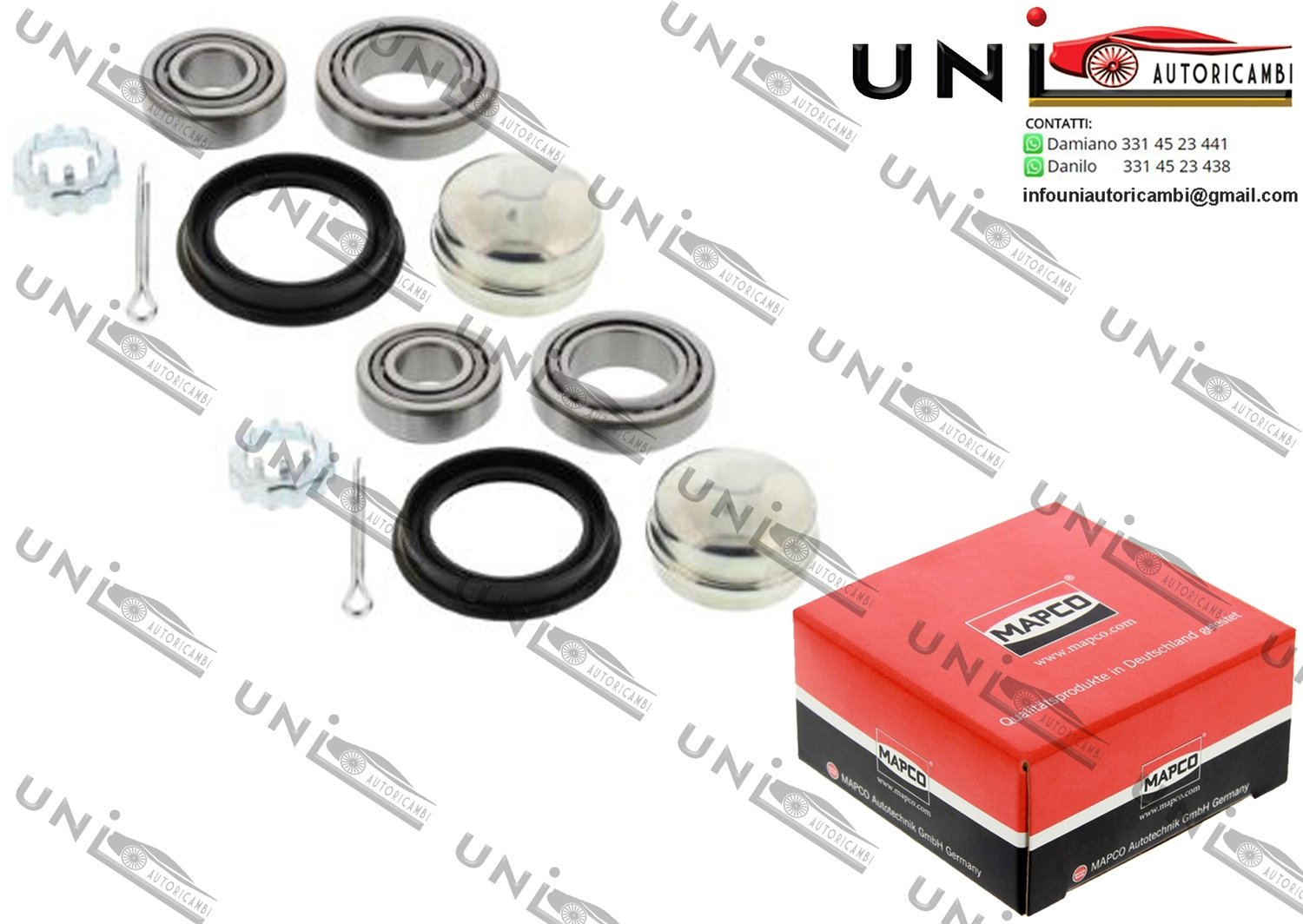 Kit Cuscinetto Ruota Assale Posteriore Bilaterale / Audi 100 / Coupé da 1968 / Audi 50 da 1974 / Audi 60 / Variant da 1968 / Audi 75 / Variant da 1968 / Audi A6 Avant da 1997 / Audi Coupe da 1980