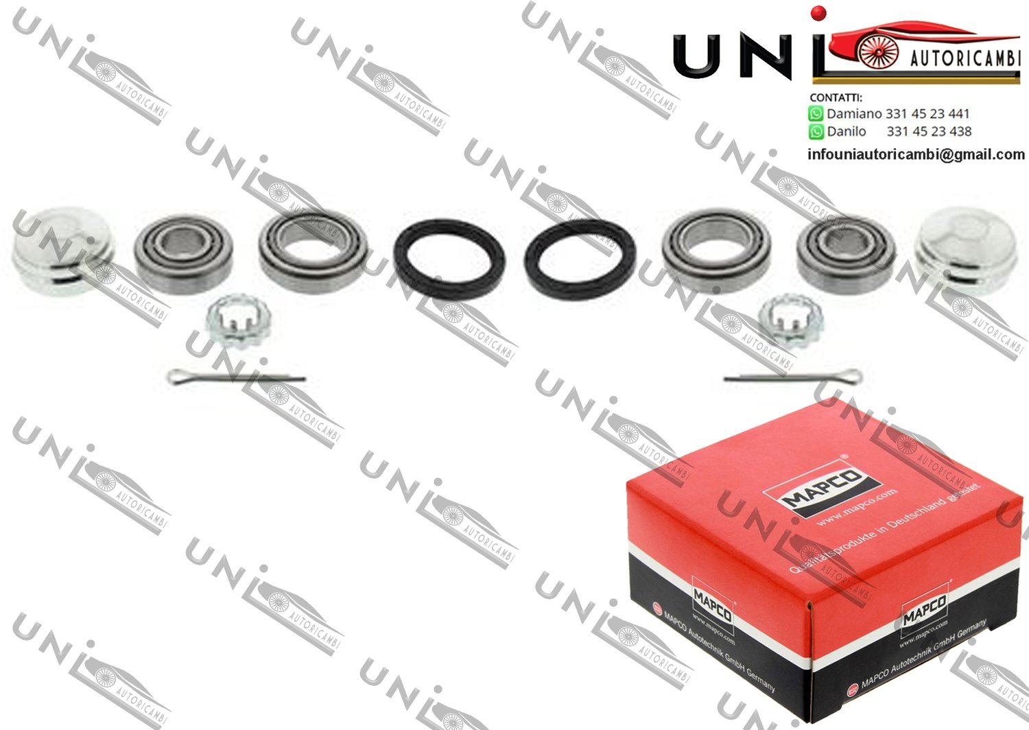 Kit Cuscinetto Ruota Assale Posteriore Bilaterale / Audi 100 / Avant da 1976 / Audi 200 / Avant da 1979 / Audi 80 / Avant da 1978 / Audi 90 da 1984 / Audi Cabriolet da 1991 / Audi Coupe da 1981