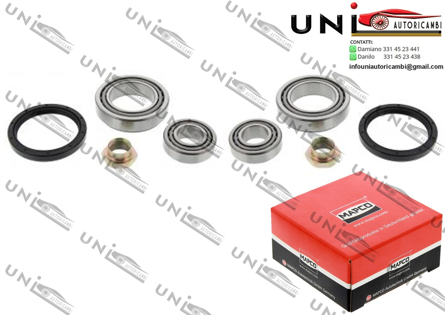 Kit Cuscinetto Ruota Assale Anteriore Bilaterale / VW Transporter T2 Furgonato / Pianale piatto / Telaio da 1968 / VW Transporter T3 Autobus / Furgonato / Pianale piatto / Telaio da 1979