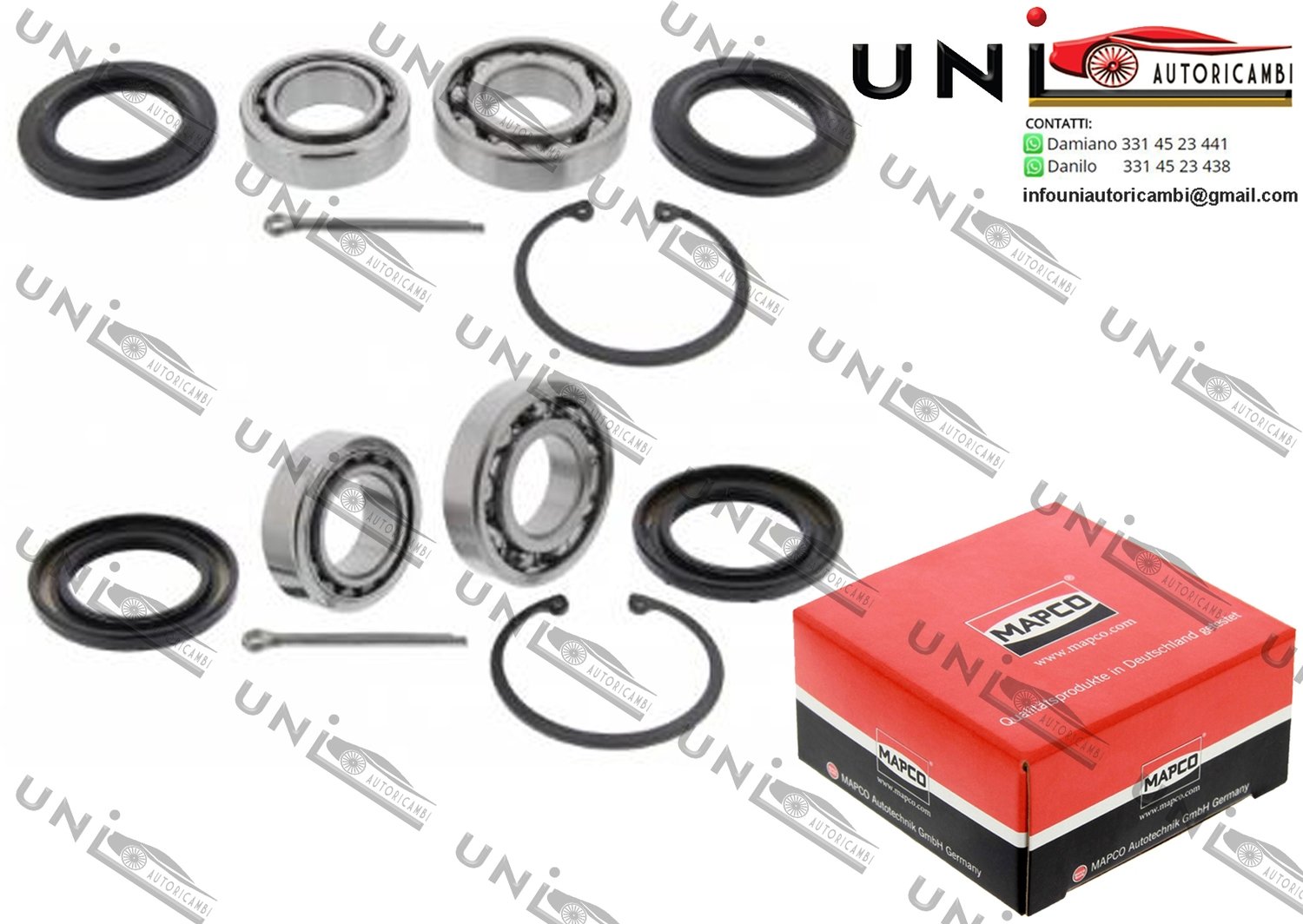 Kit Cuscinetto Ruota Assale / VW Transporter T2 Autobus / Furgonato / Pianale piatto / Telaio da 1968 / VW Transporter T3 Autobus / Furgonato / Pianale piatto / Telaio da 1979