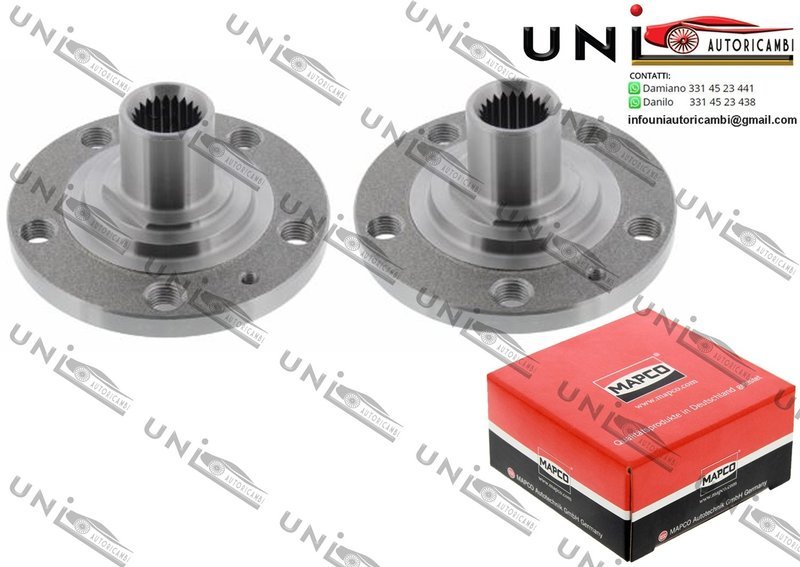 KIT 2 Mozzi Ruota Anteriori Bilaterali / VW Caddy I da 1982 / VW Golf I / Cabriolet / II da 1974 / VW Jetta I da 1978 / VW Scirocco da 1974