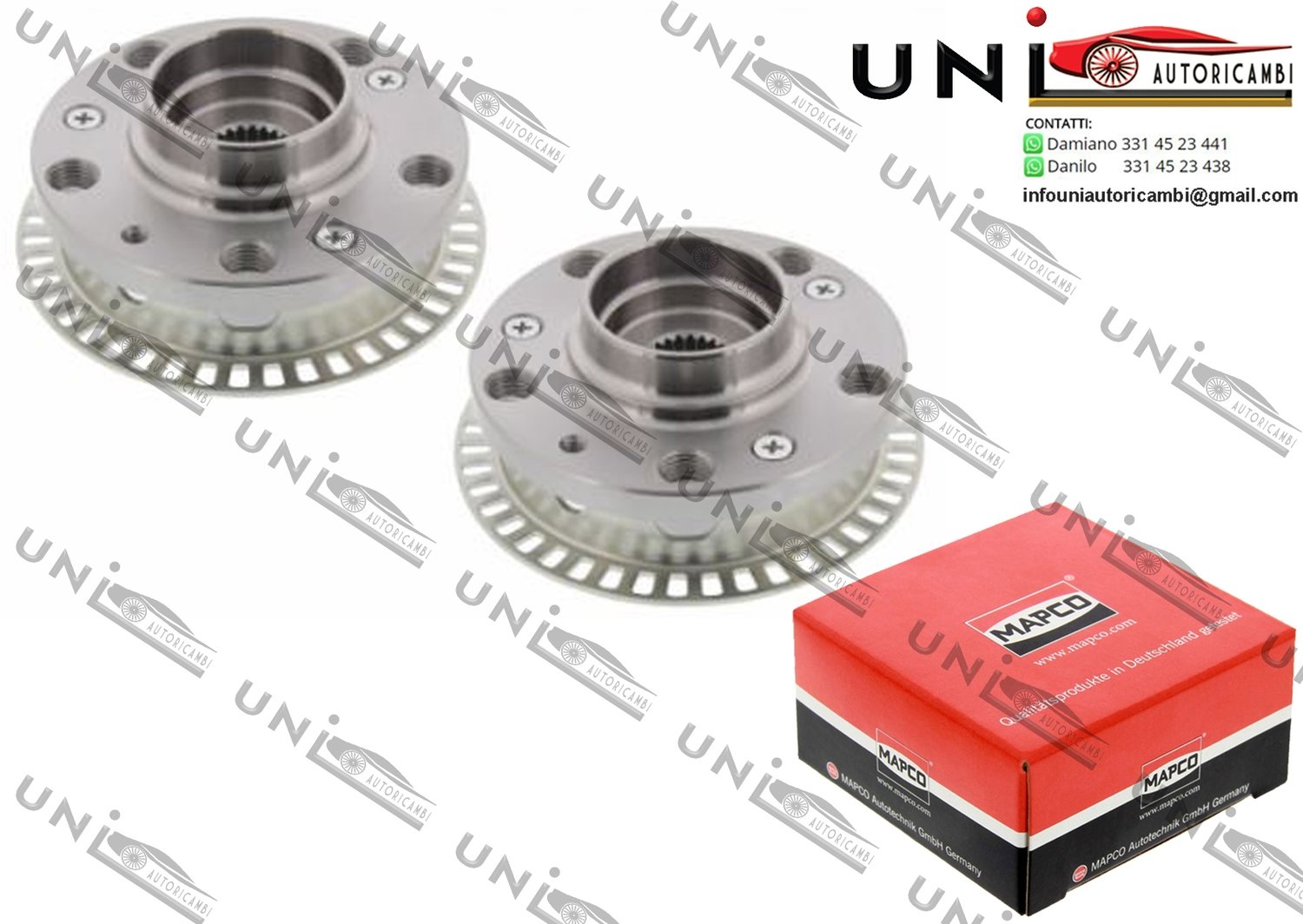 Mozzo Ruota Anteriore Bilaterale / Seat Cordoba / Vario da 1993 / Seat Ibiza II da 1993 / Seat Toledo I da 1991 / VW Caddy II Furgonato da 1995 / VW Corrado da 1988 / VW Golf IV Cabriolet da 1998