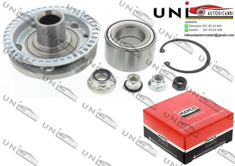 Mozzo Ruota / Kit Cuscinetto Ruota Assale Anteriore / Posteriore Bilaterale / Audi A3 da 1996 / Audi TT / Roadster da 1998 / Seat Leon da 1999 / Seat Toledo II da 1998 / VW Golf IV / Variant da 1997